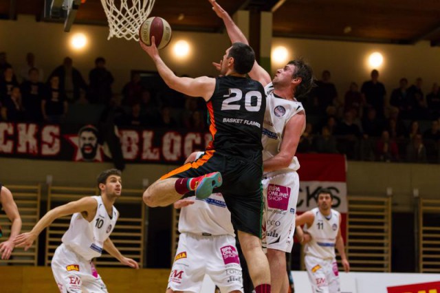 Basketball 2.Bundesliga 2014/15 Grunddurchgang 20.Runde Mattersburg ROCKS vs. Basket FLAMES